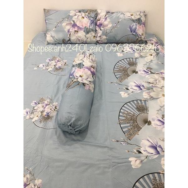 Bộ tencel 2mx2m2 ga gối cao cấp SIÊU MÁT MÈM MỊN ôm dây khoá - nệm 5-27cm