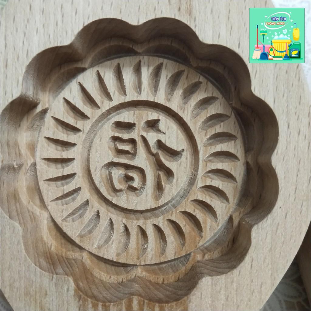 Khuôn làm bánh bằng tay bằng gỗ sồi phong cách truyền thống Trung Hoa - BT106