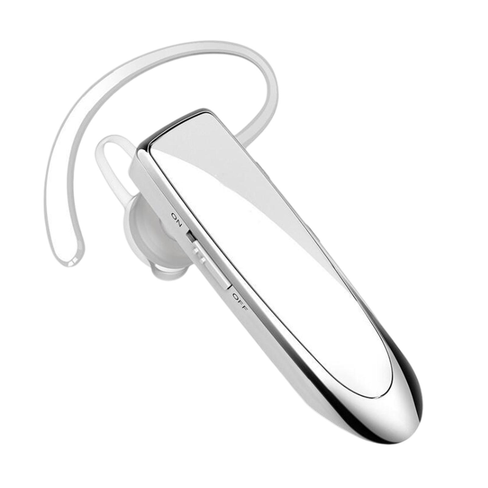 Bluetooth Headset Wireless Earpiece Business Workout Trucker Driving White