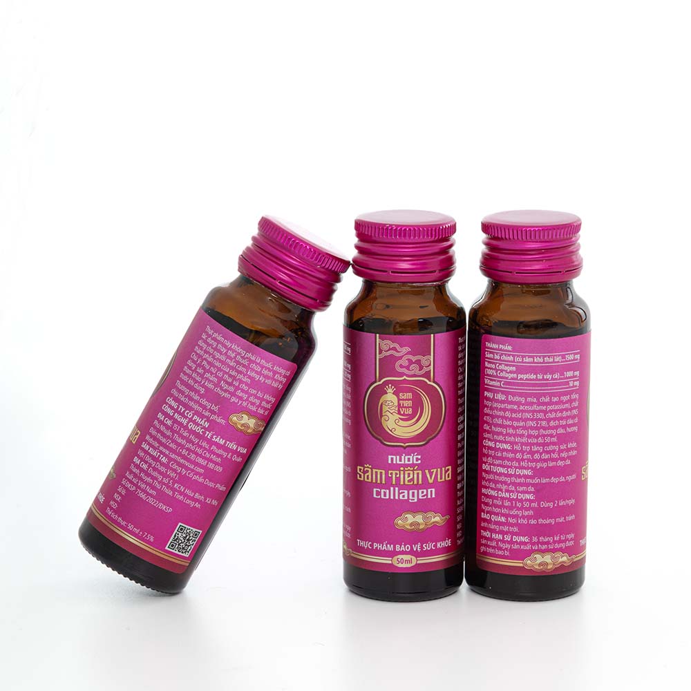 Nước Sâm Tiến Vua Collagen , Hộp 10 Chai , Bồi Bổ Sức Khỏe, Tươi Trẻ Làn Da