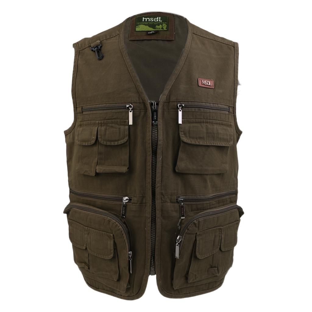 Men Fishing Vest Autumn Winter Waistcoat Photography Jackets Outdoor XL
