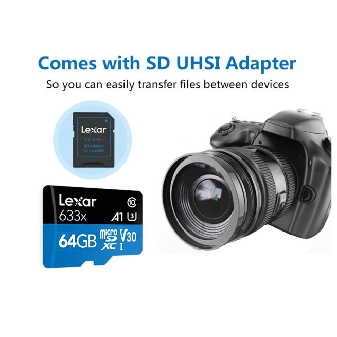 Thẻ nhớ Lexar Micro SDHC 128GB 633X 95MB/s A1 dành cho Camera hành trình - Hàng Chính Hãng