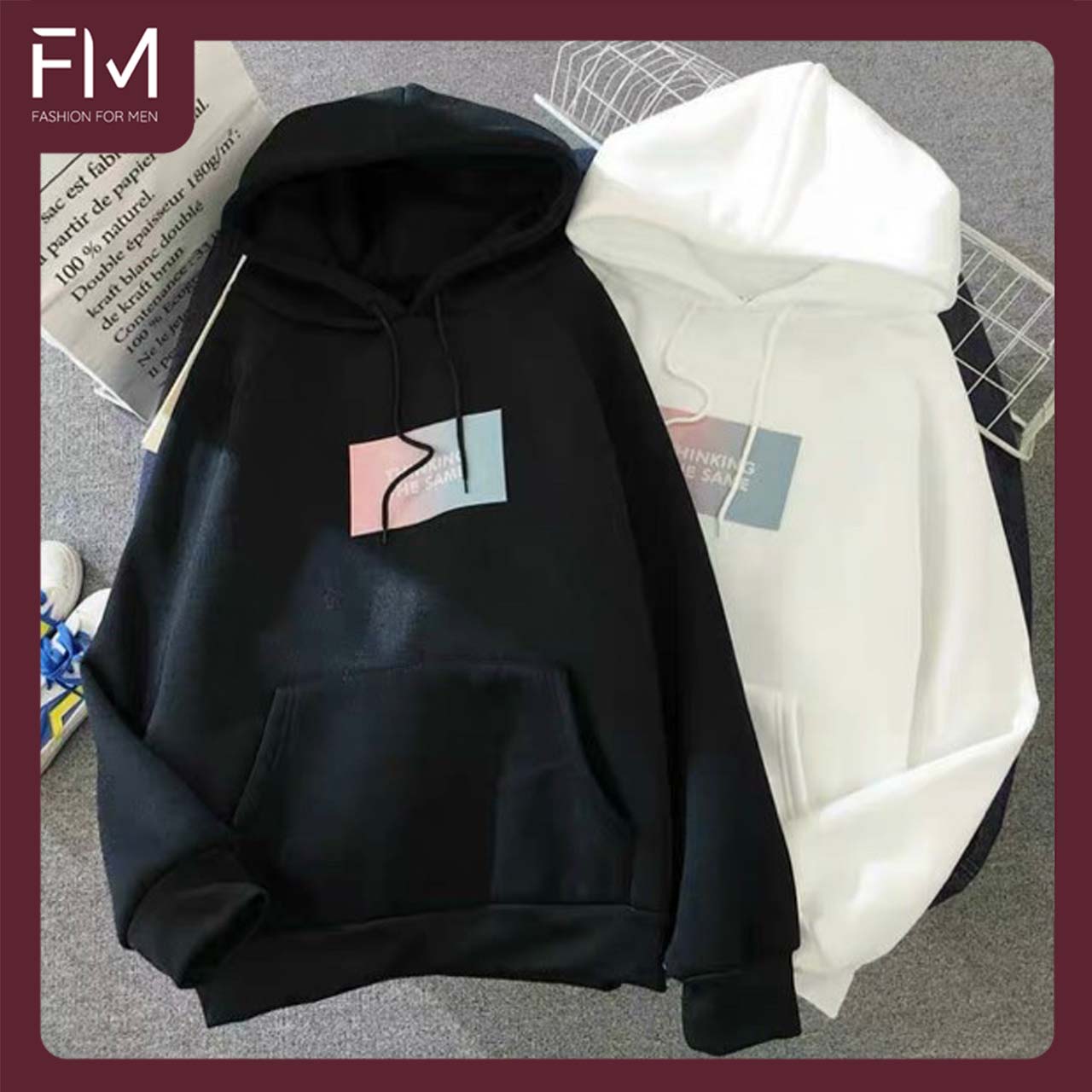 Áo Hoodie In Chữ THINKING THE SAME Chất Nỉ Dày Dặn Form Unisex - FMGV040