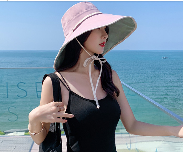 Nón rộng vành chống nắng đội 2 mặt chống tia cực tím cao cấp, mũ chống nắng nữ thời trang mới