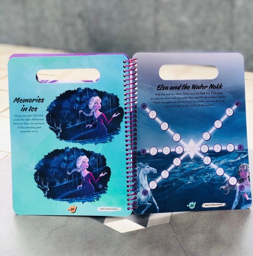 Sách tiếng anh tương tác công chúa băng giá Elsa - Disney Frozen 2: Wipe-Clean Activities