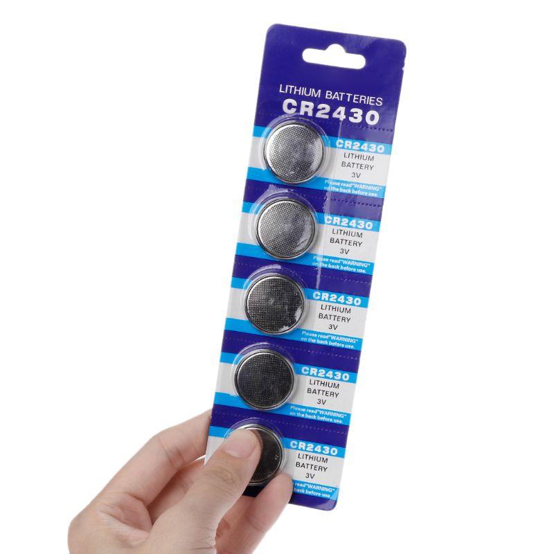 5 Chiếc Pin Nút CR2430 3V Điện Tử Lithium Đồng Xu Cell Pin DL2430 BR2430 ECR2430 KL2430 EE6229 Đồng Hồ đồ Chơi Tai Nghe