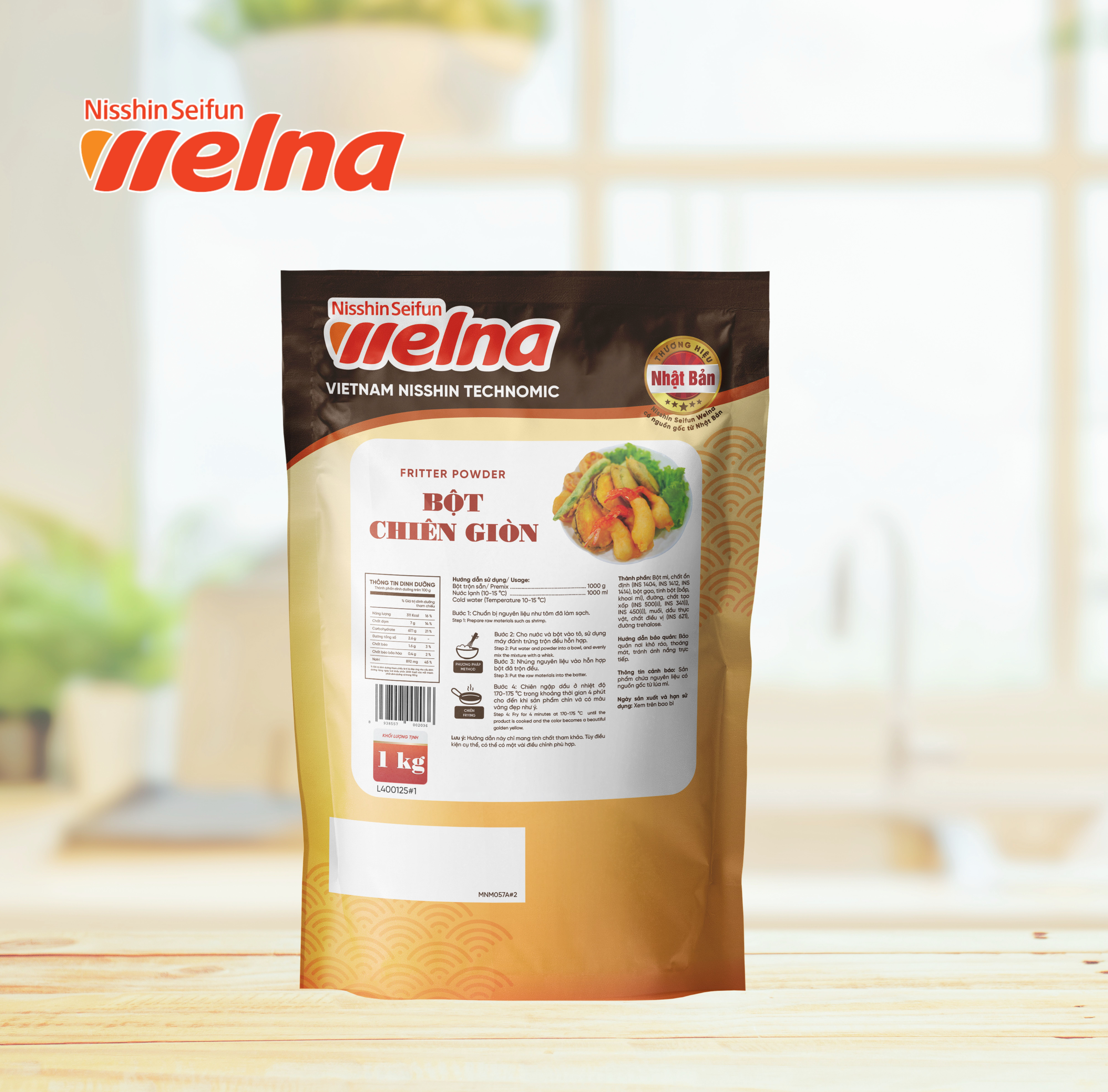 Bột Chiên Giòn Nisshin Seifun Welna Gói 1 Kg