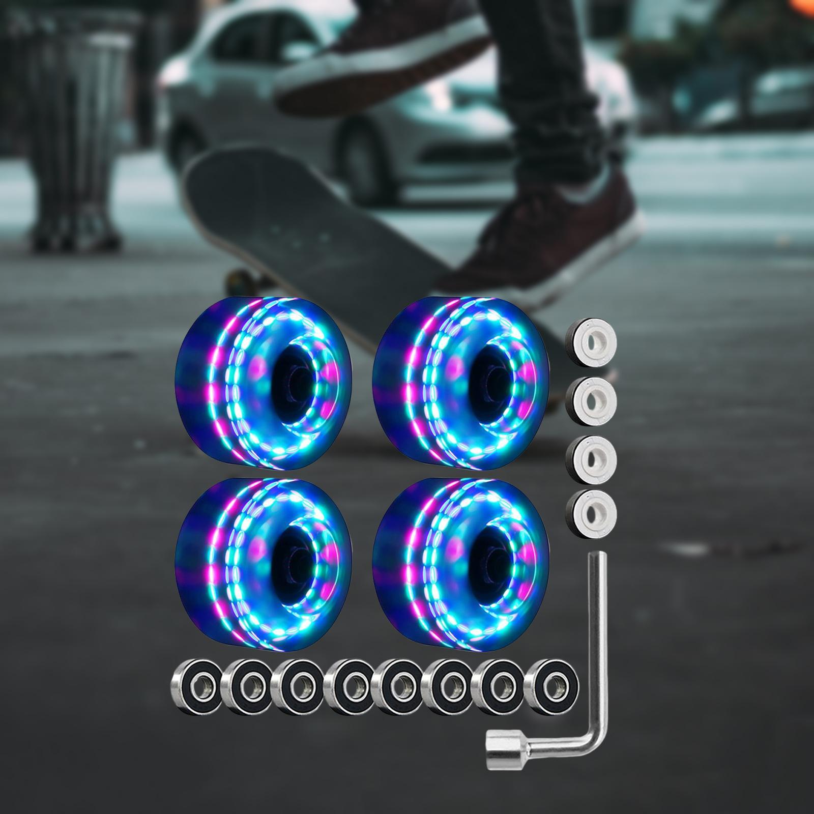 4Pcs Quad Roller Skate Wheels 32 x 58mm Light up Roller Skate Wheels for Outdoor