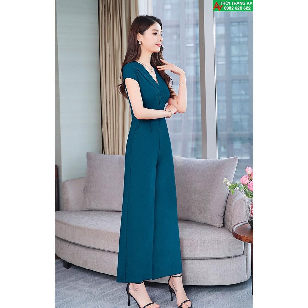 AV6498 - Jumpsuit - Đồ bay dài ống suông xếp pli ngực 