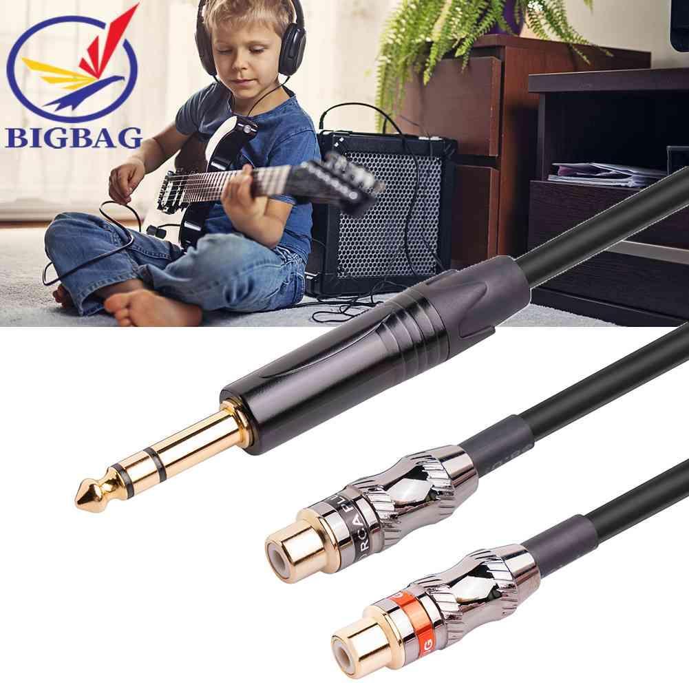 Cáp Chia Audio 6.35mm ĐầU CắM Sang Lỗ CắM 2RCA Mạ VàNg 24k