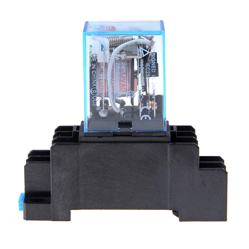 5pcs 12V 24V DC 220V AC Coil Power Relay LY2NJ 8 Pin With Socket Base