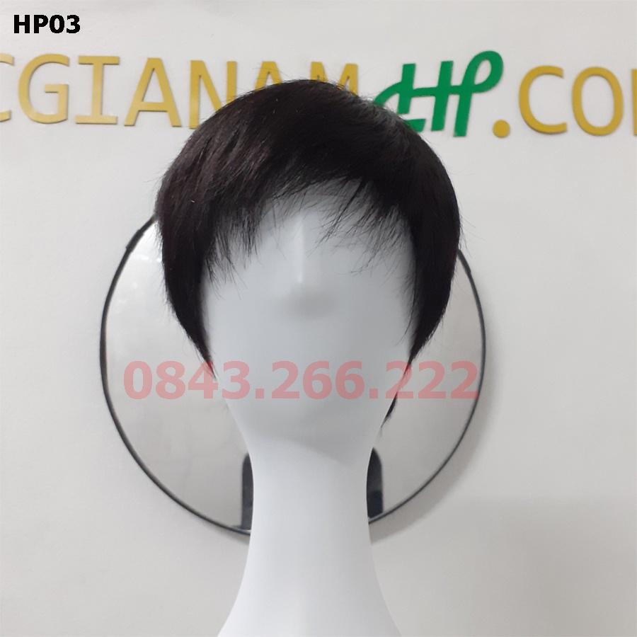 Tóc giả nữ ngắn nguyên đầu,làm bằng tóc thật. Tặng kèm lưới tóc