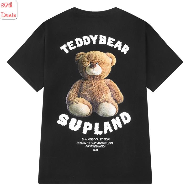 Áo thun tay lỡ NELLY COTTON TEDDY BEAR dáng unisex NAM NỮ form châu á in Tom phong cách HIP HOP