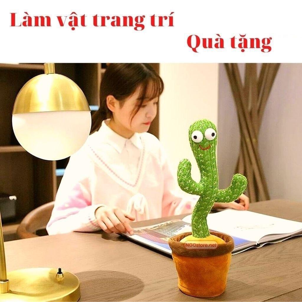 Đồ chơi cây xương rồng nhảy múa, nhại tiếng, hát 120 bài tiếng Việt, phát sáng, kèm xạc USB