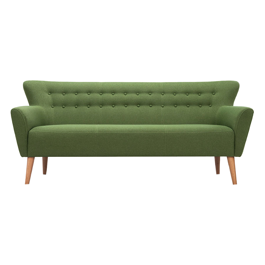 Ghế Sofa Bọc Vải Ellen 3 Chỗ Ngồi 465-003-071 - Xanh Lá