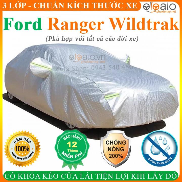 Bạt Phủ Ô Tô Ford Ranger Wildtrak Cao Cấp 3 Lớp Chống Nắng Nóng Chống Nước Chống xước
