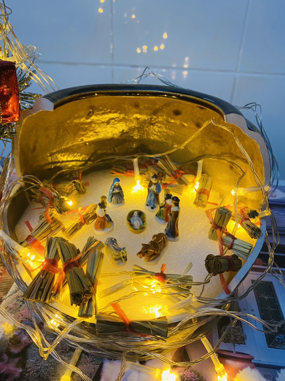 Hang đá noel - hang đá Giáng sinh kèm cây thông