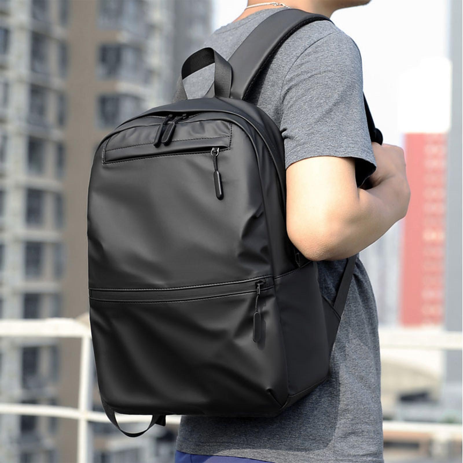 Rucksack Male Portable Large Waterproof Laptop Backpack for Hiking Office Black