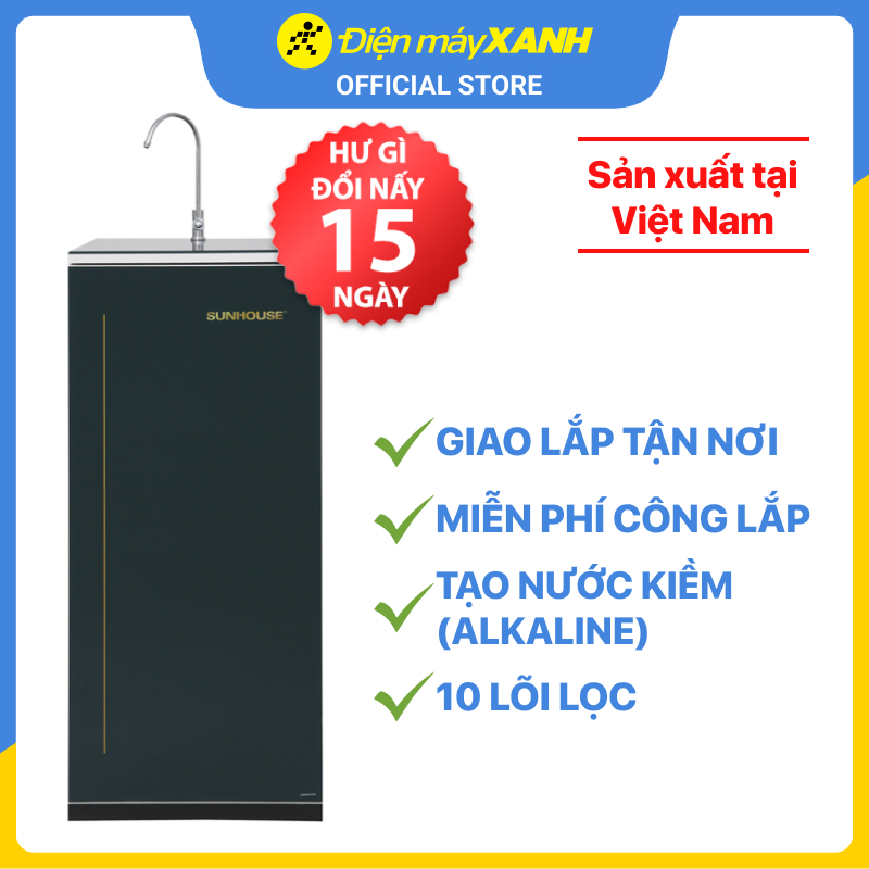 Máy lọc nước R.O 10 lõi Sunhouse SHA88116K - Hàng chính hãng