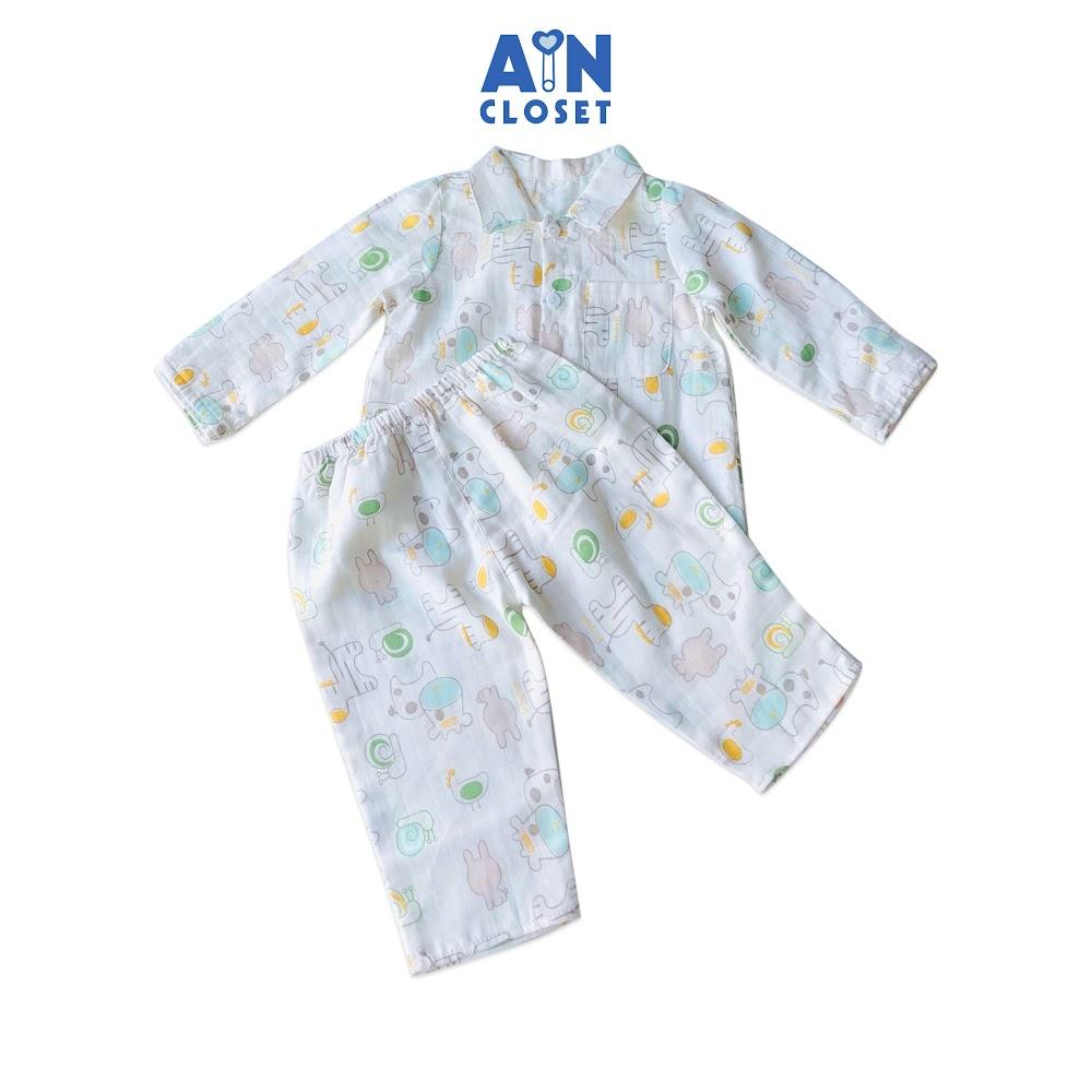 Bộ quần áo dài unisex họa tiết Ngựa vằn xô sợi tre - AICDBTWOYLOT - AIN Closet