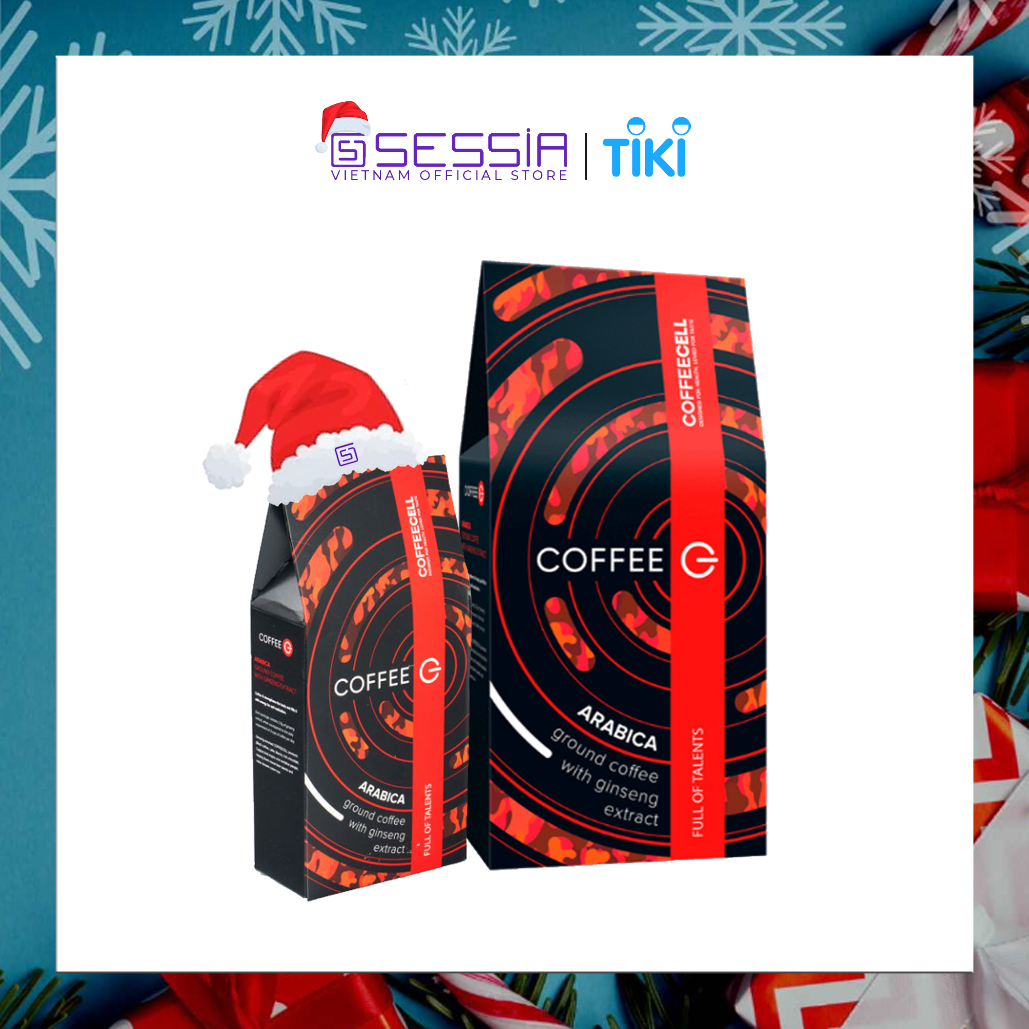 Cà Phê Rang Xay Coffee G Arabica Với Nhân sâm Hoàng đế COFFEECELL - Arabica hảo hạng từ Brazil, Hương vị cổ điển chua thanh đậm đà - Hàng Chính Hãng