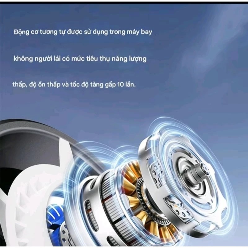 Quạt Cầm Tay Mini GDV GS5 Turbo 100 Cấp Gió, Màn Hình LED - Màu Ngẫu Nhiên - Hàng Chính Hãng
