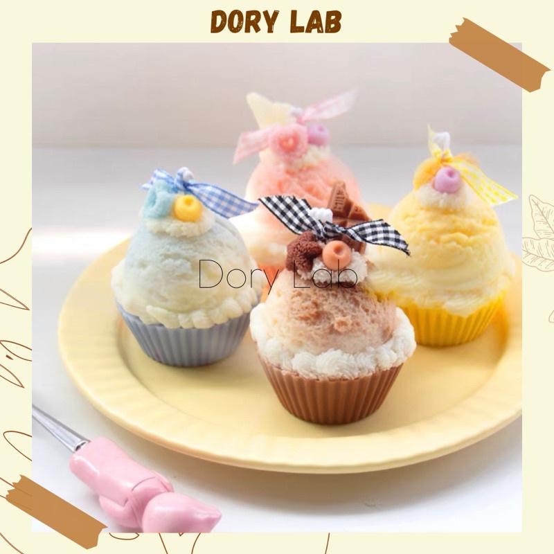 Nến Thơm Cupcake Mix Topping Màu Pastel Handmade Không Khói, Phụ Kiện Decor, Quà Tặng - Dory Lab