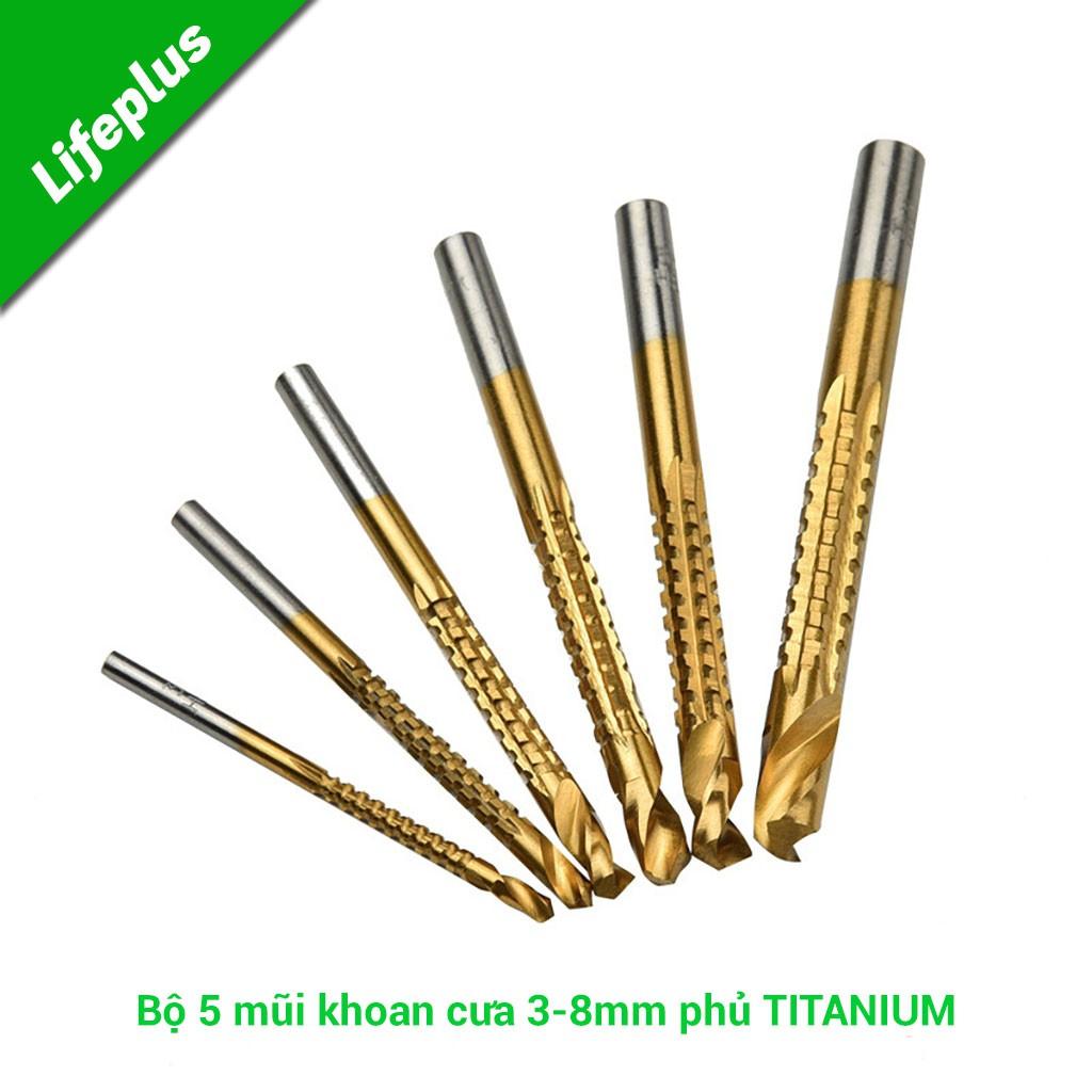 Bộ 6 mũi khoan cưa 3-8mm phủ Titanium