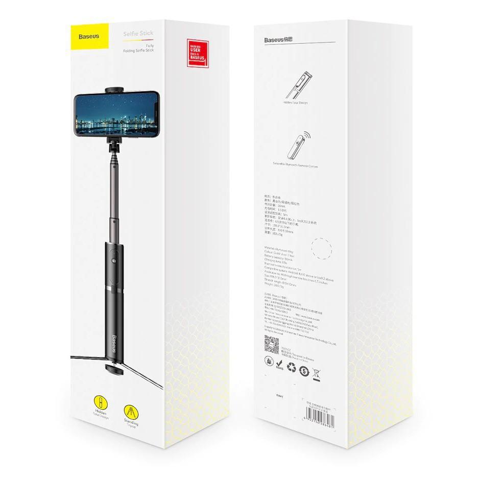 Gậy chụp hình Tự Sướng/ Live Stream tích hợp Tripod xếp gọn Baseus Fully Folding Selfie Stick -Hàng Chính Hãng