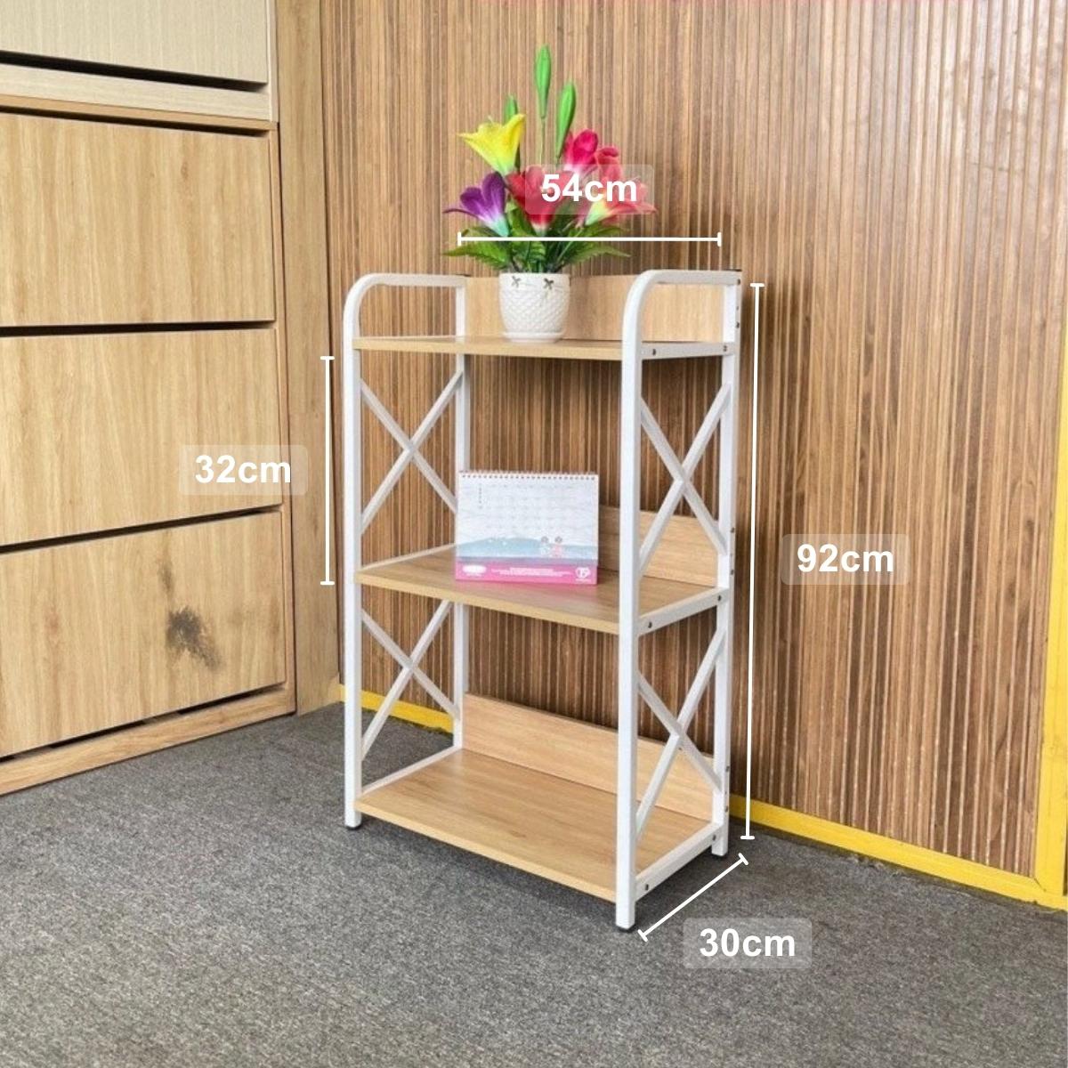 Kệ đựng đồ khung sắt mặt gỗ - Hàng xuất cứng cáp, đầy đủ phụ kiện lắp ráp - Chính hãng TIDO