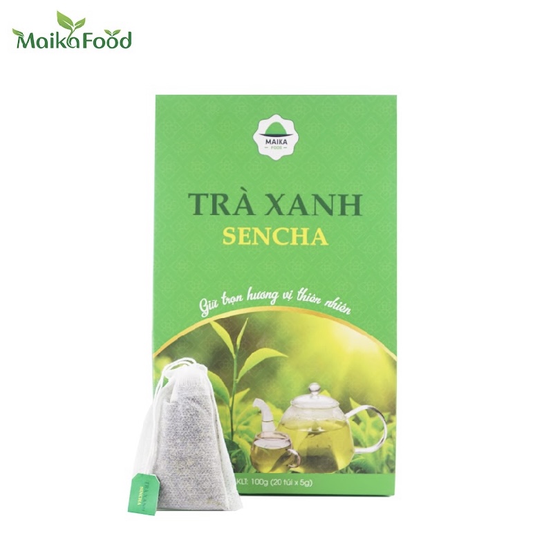 Trà Xanh Sencha MaikaFood Hộp 100gr 20 Gói