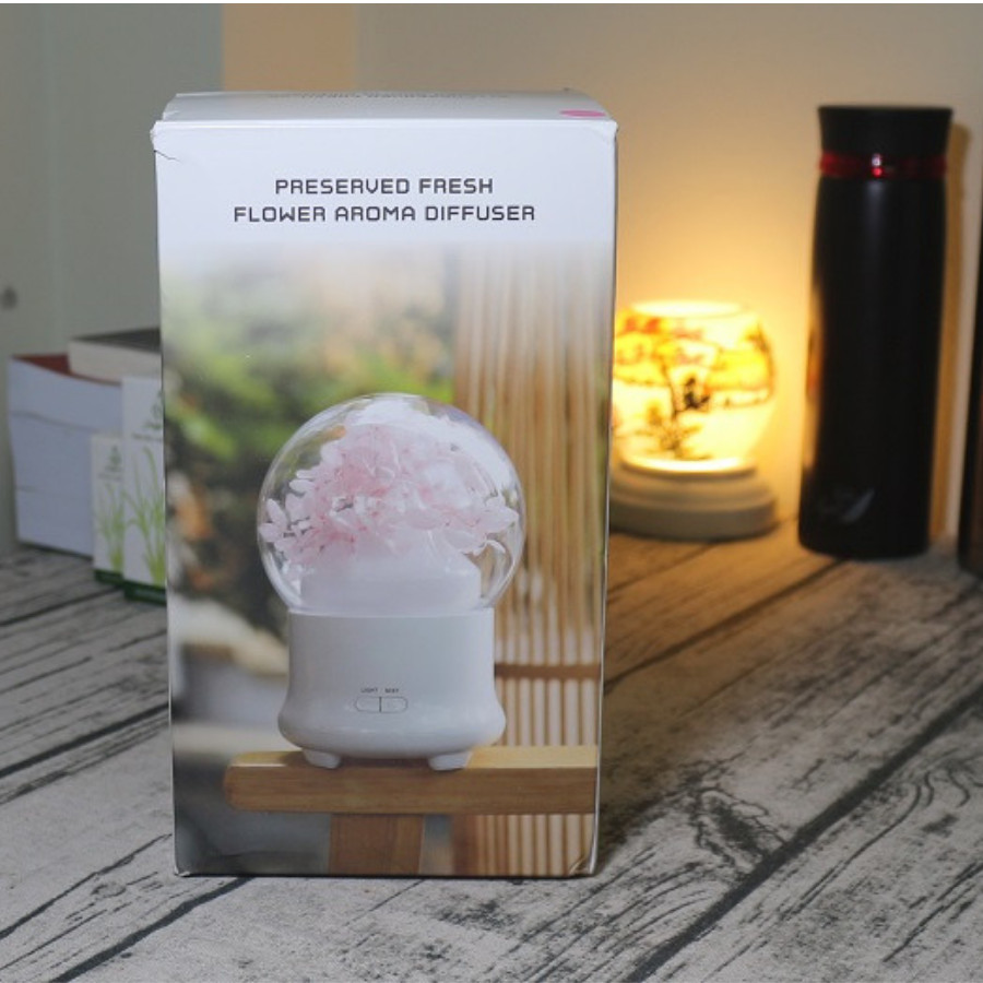 Máy Phun Sương Xông Tinh Dầu Đèn LED Nhiều Màu Flower, Máy Khuếch Tán Tinh Dầu Cao Cấp Thế Hệ Mới, Máy Đuổi Muỗi Xông Tinh Dầu Hiệu Quả Cao (Nhiều Màu)