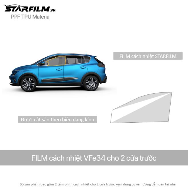 Vinfast E34 phim cách nhiệt bảo vệ STAR FILM