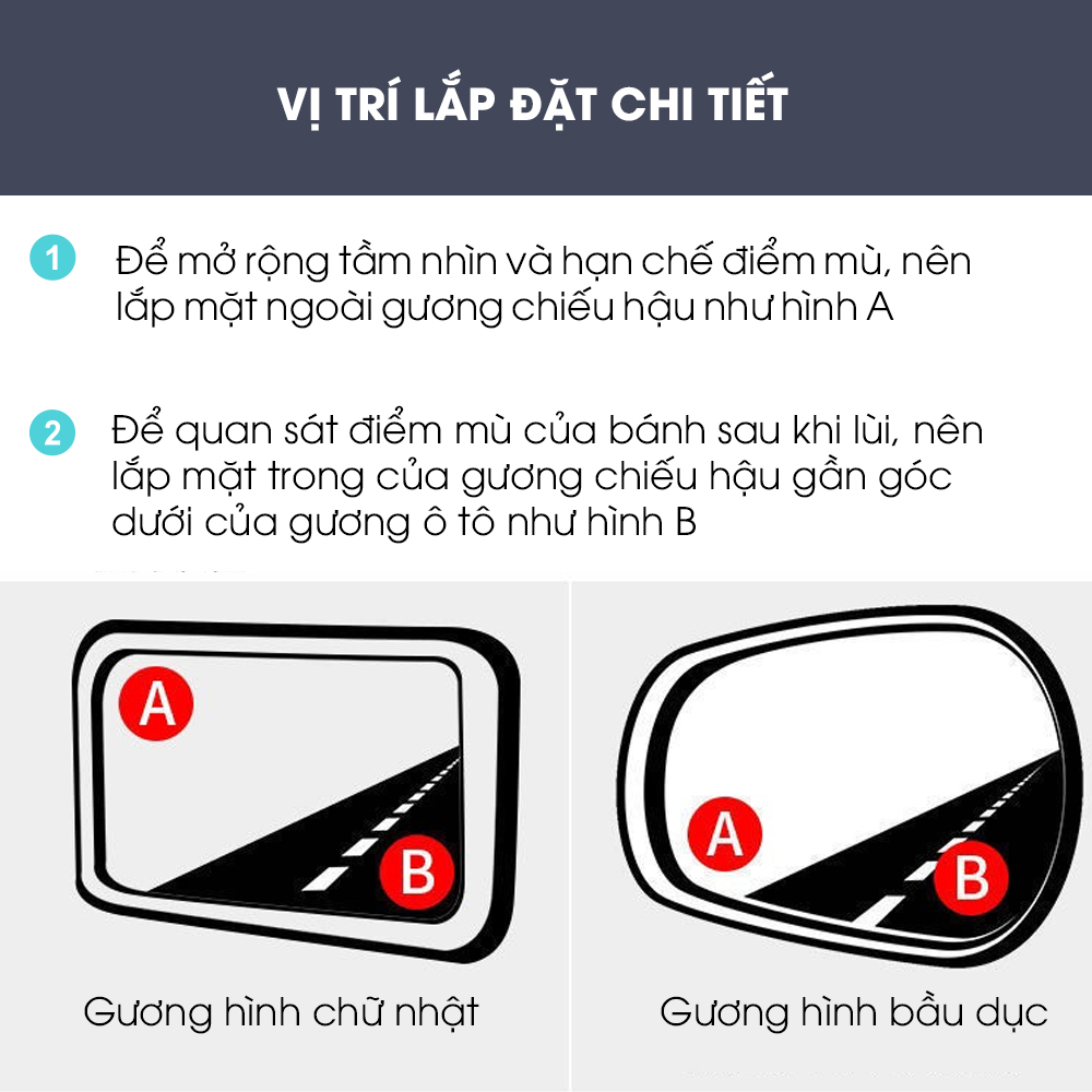 Bộ 2 Gương cầu lồi ô tô Hàng Xuất Khẩu Mỹ, tráng bạc dày công nghệ gương Bỉ TÂM LUÂN Chổi lau tẩm dầu - Hàng chính hãng