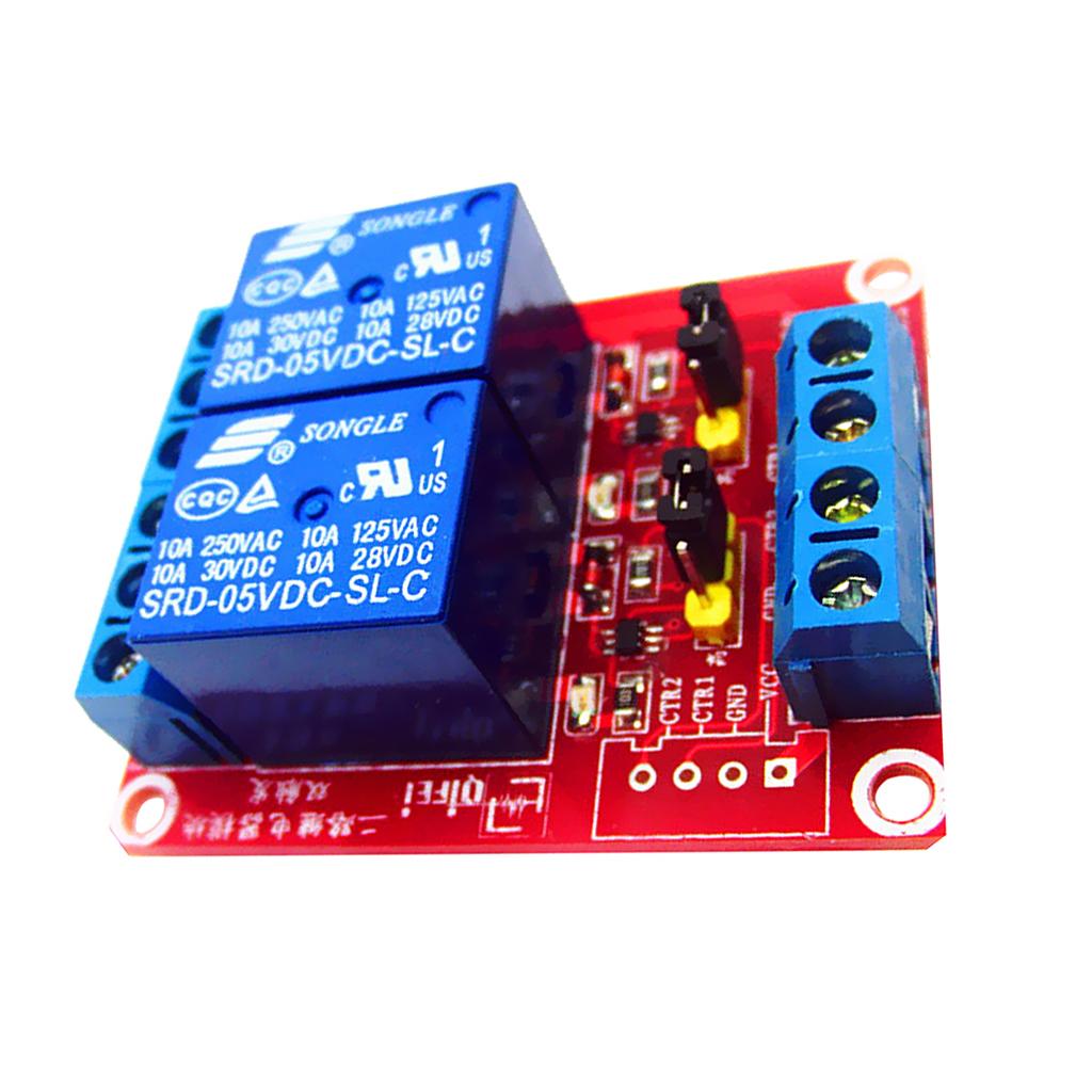 Electronic 24V 2 Channel Relay Module Board with HIgh low Level for