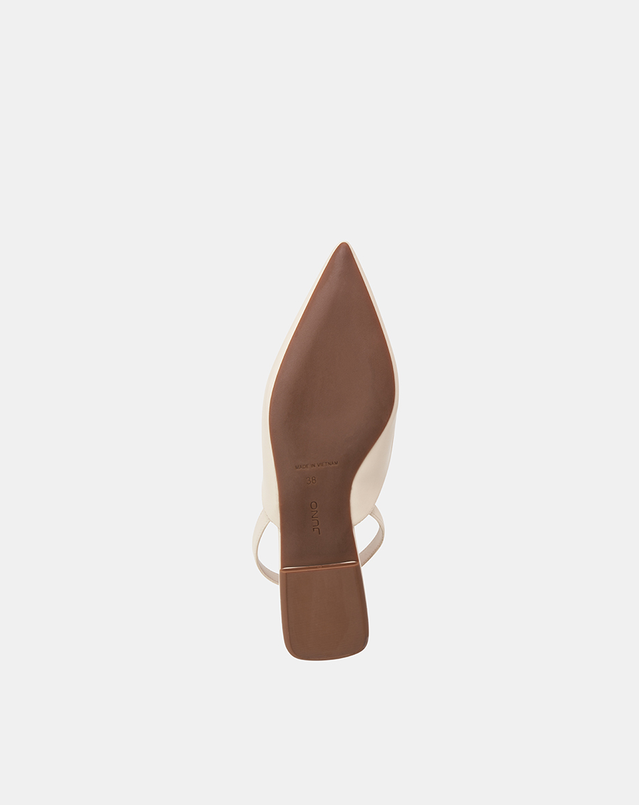 Giày Búp Bê Nữ 3cm Thời Trang JUNO Slingback Bệt Phối Khóa Trang Trí BB03124