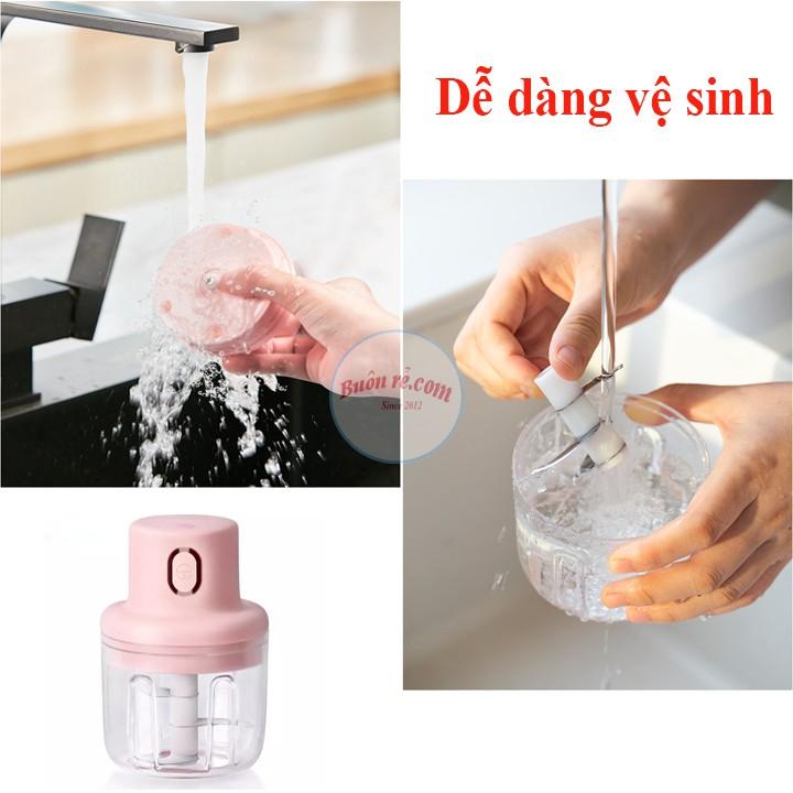 Máy xay đồ ăn dặm cho bé mini sạc điện nhỏ gọn tiện dụng 01118