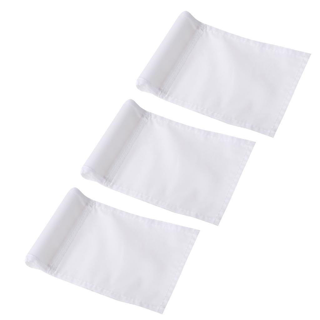 3Pcs Practice Golf Hole Pole Cup Flag,Outdoor Garden Golf Sports Training Aid,Backyard  Replacement White