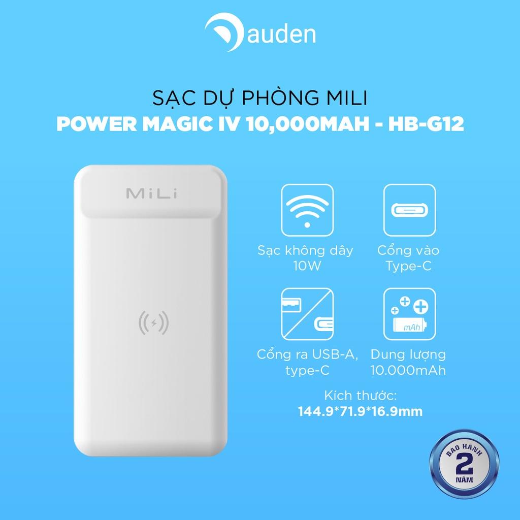 Sạc dự phòng MiLi Power Magic IV 10,000mAh/3.7V - HB-G12WE - Hàng chính hãng