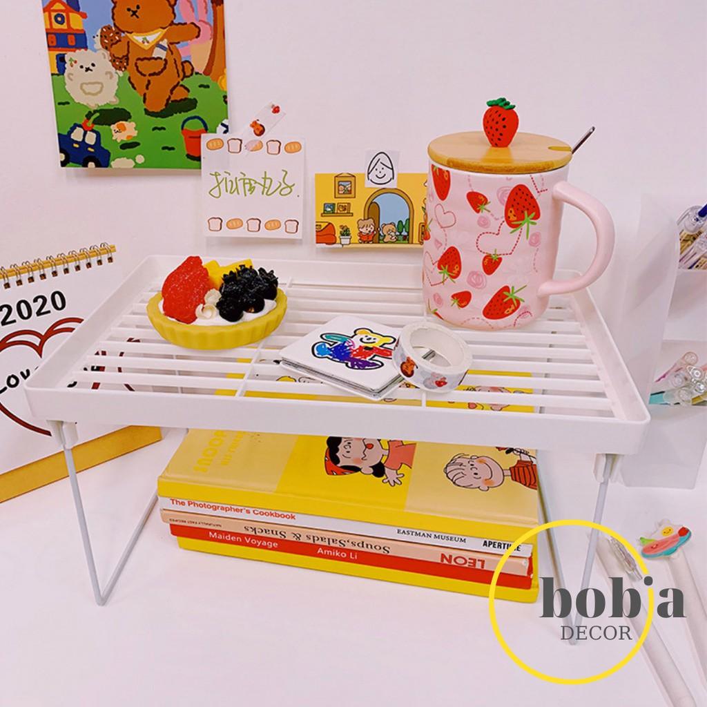 Kệ giá để đồ đa năng có thể gấp gọn,dễ dàng vệ sinh, đặt bàn học/ phòng bếp có thể xếp thành 2 tầng
