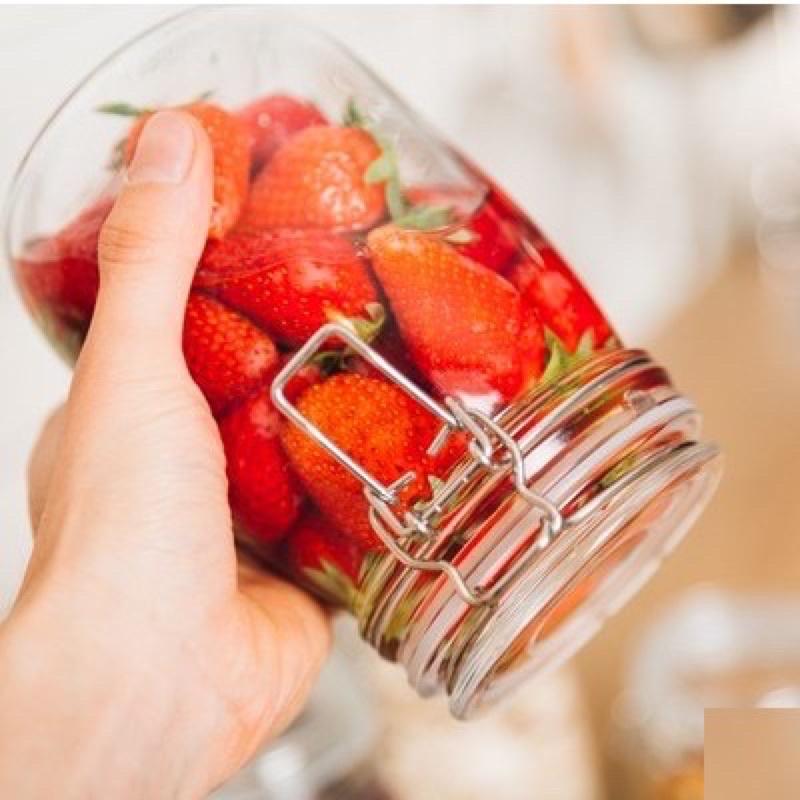 Hũ thuỷ tinh quai cài kim loại 750ml ngâm quả, đựng đồ uống...