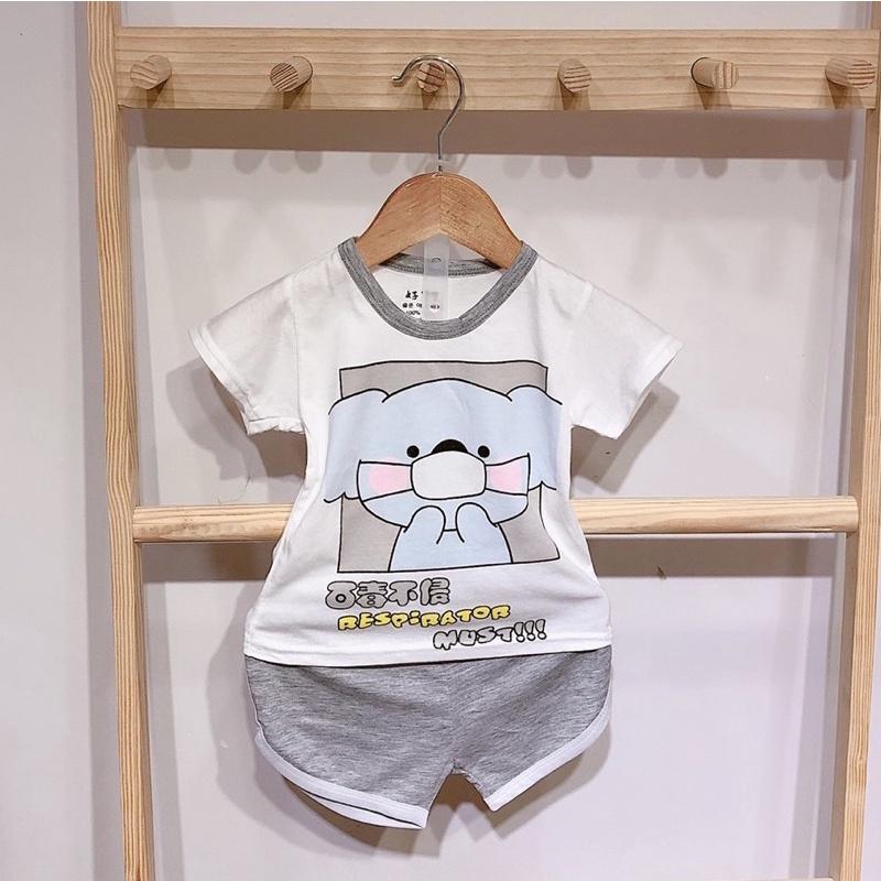 Set bộ đùi cotton cho bé, bộ cộc tay in hình dễ thương bé trai bé gái