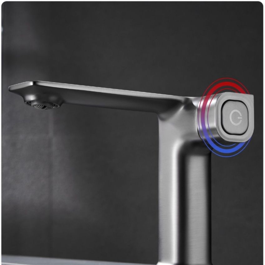 Vòi lavabo GRÜNDER ổn định nhiệt độ màu ghi xám trang nhã cao cấp