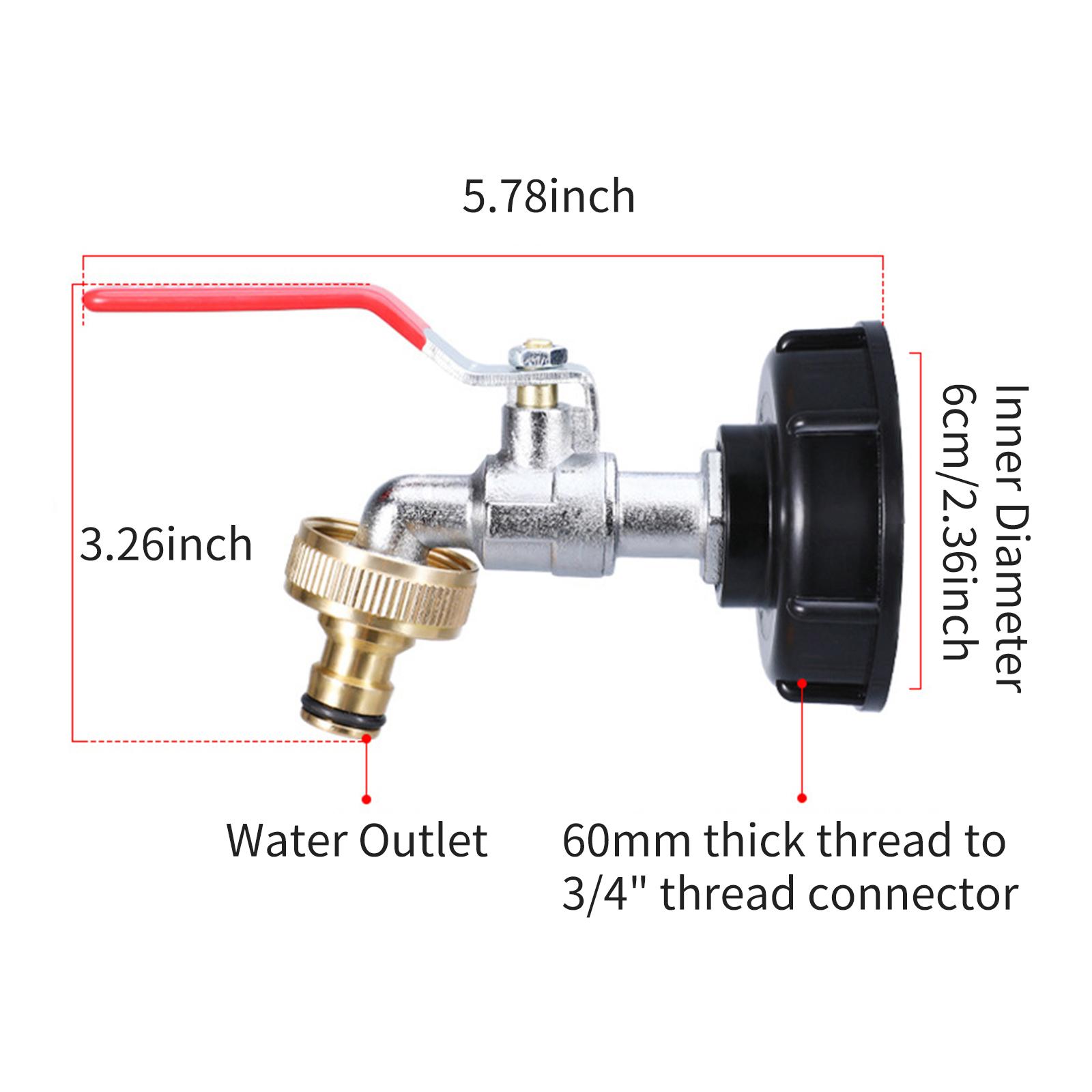 Vòi Cho Bộ Chuyển Đổi Xả Bồn Chứa Ibc 3/4 '' Đầu Nối Ren