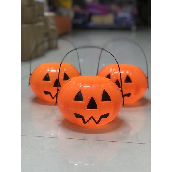 Xách bí ngô Halloween - giỏ xin kẹo đẹp đường kính 17cm