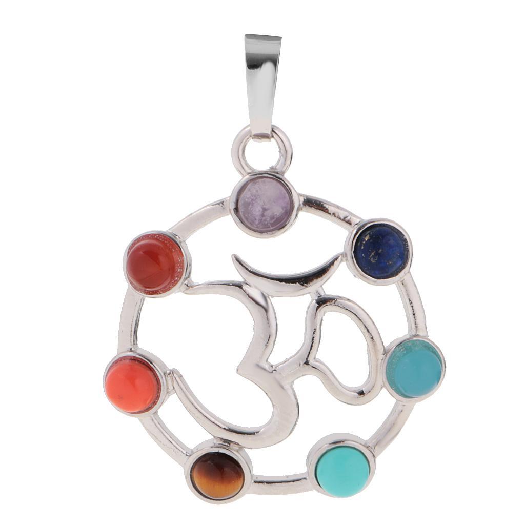 2-7pack 7 Color Hollow Sanskrit Septangle Pendant Charm DIY Reiki Necklace