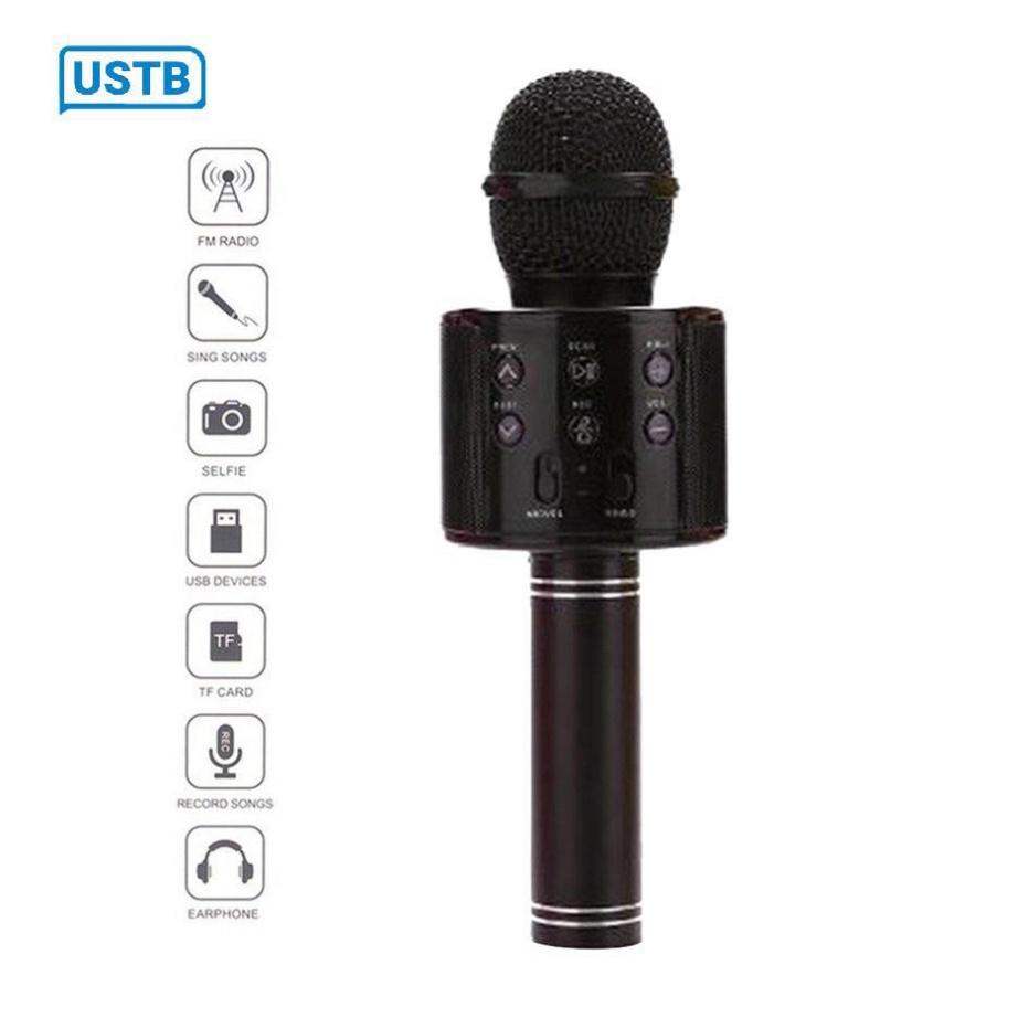 Micro hát karaoke kết nối bluetooth không dây WS-858 - Mic karaok bluetooth cổng sạc USB thích hợp giải trí dịp sinh nh