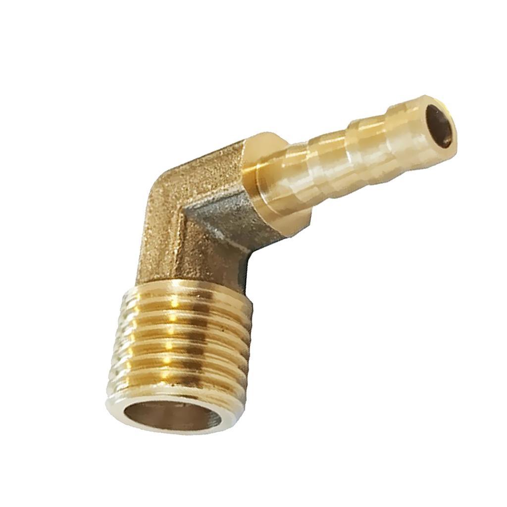 2 pcs 1/4'' BSP to 8mm +2 pcs 1/8'' BSP to 8mm Brass Male Elbow Hose Fittings