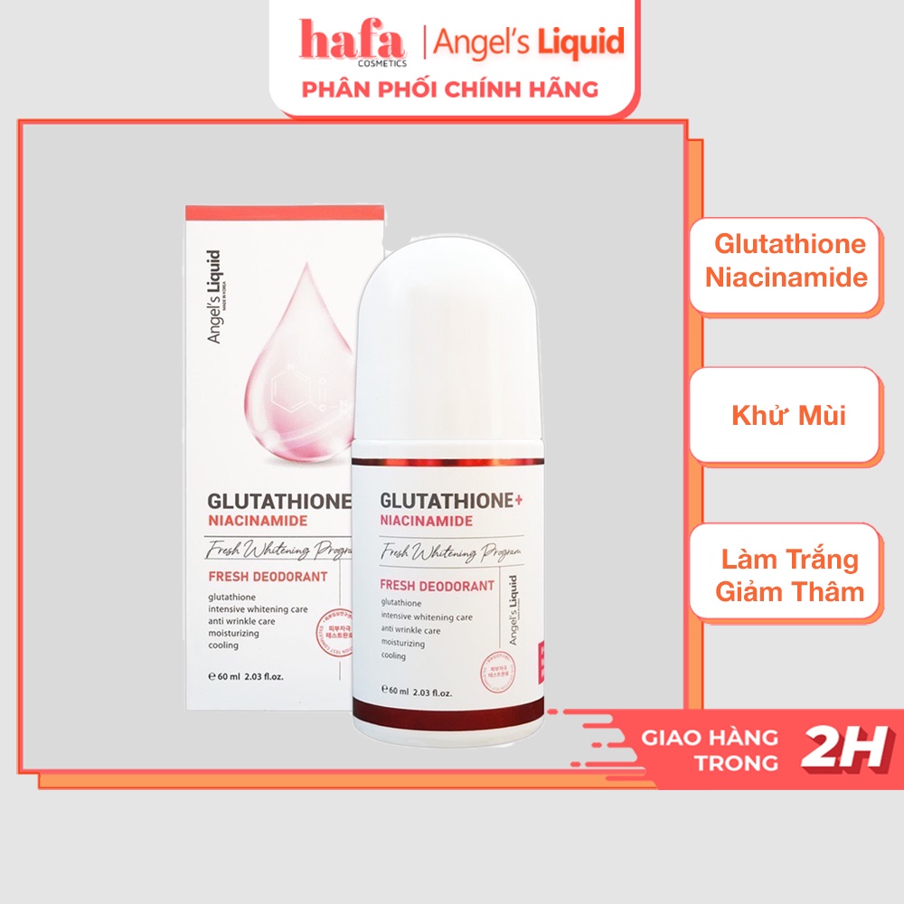 Lăn Khử Mùi, Dưỡng Trắng, Giảm Thâm Angel's Liquid Glutathione Fresh-Up Whitening Magic Deo Stick 60ml + Tặng Kèm 1 Băng Đô Tai Mèo ( Loại Ngẫu Nhiên)