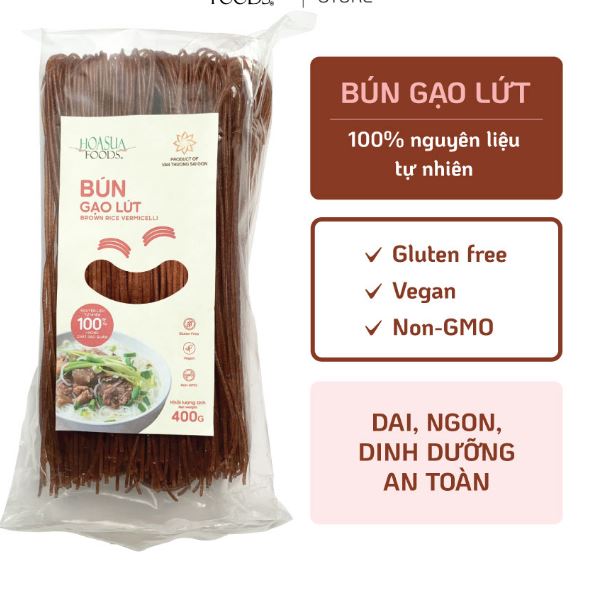 Bún gạo lứt Hoa Sữa  Foods túi 400g - ăn kiêng, giảm cân, ăn thực dưỡng, eatclean, healthy